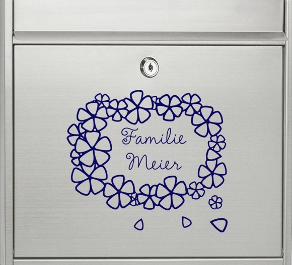 Briefkasten-Aufkleber Blumenkranz