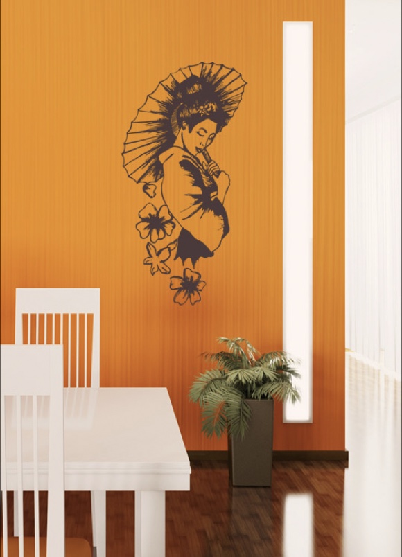 Japanische Frau mit Schirm